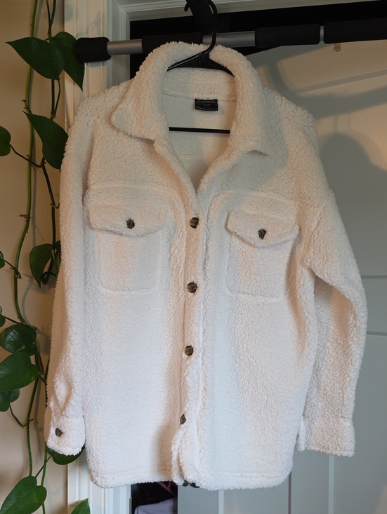 32 Degrees Jackets & Blazers - 32 Degrees Cream Sherpa Button-Front Jacket